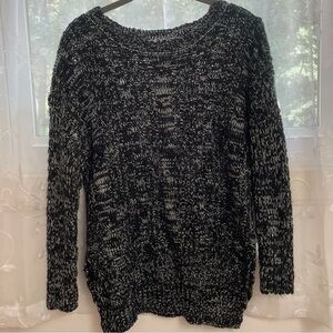 Poof Excellence Black and White Oversized Knit Sweater